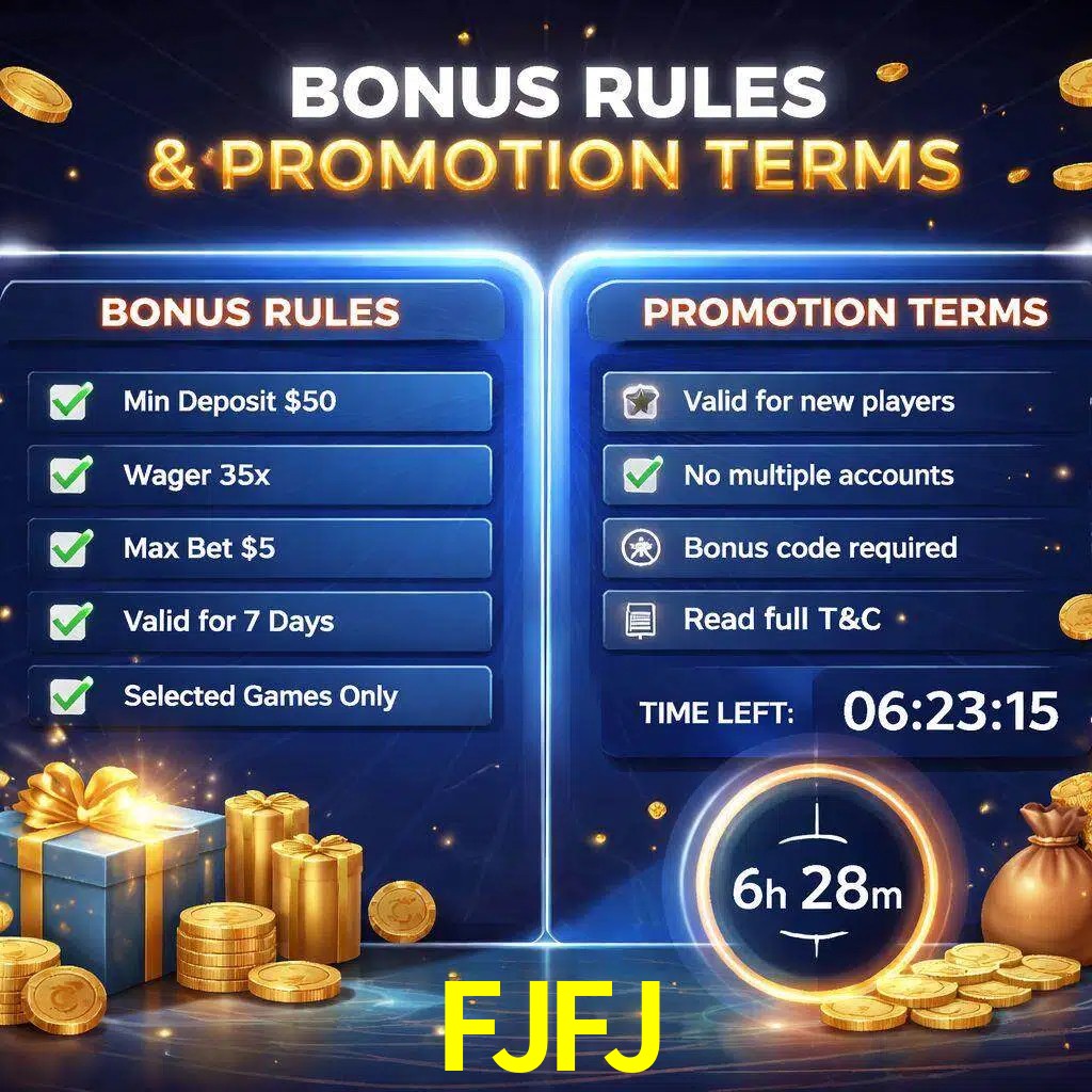 Reglas de promoción FJFJ y condiciones de bonos explicadas visualmente